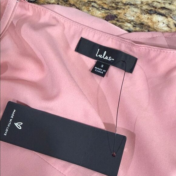 Lulus Blush Pink Wrap Slip Dress Tie Back Adjustable Straps Size S - Picture 6 of 9